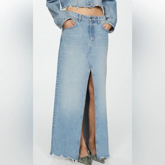 Mango Maxi Denim Skirt, new with tags - Picture 3 of 6